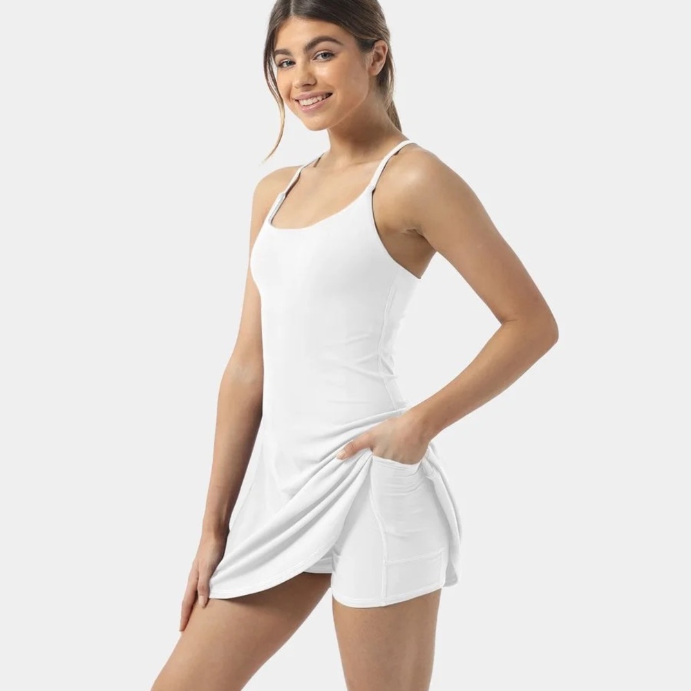 NWT | Outdoor Voices White Exercise Dress With Adjustable Straps | Size:…